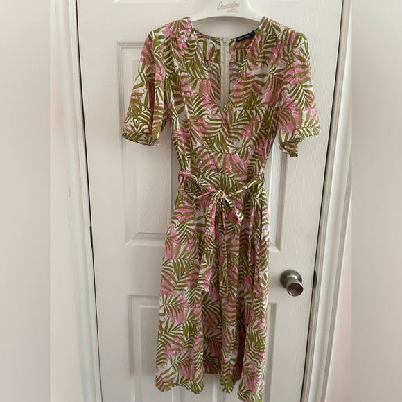 Floral Short Sleeved Dress Sz 36 - Picture 2 of 5